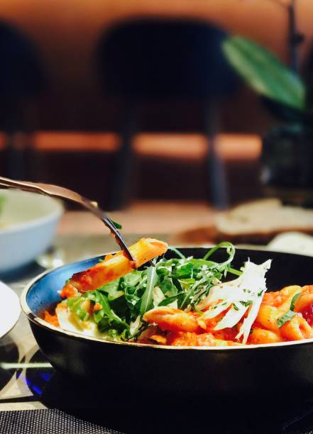 istock Vertical shot of delicious pasta with Arugula 1432831004