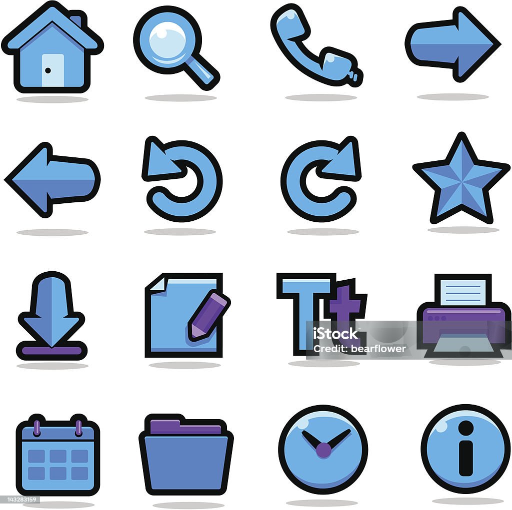 Iconos de Internet - arte vectorial de Archivo libre de derechos