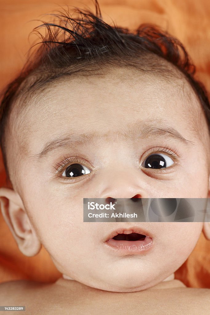 Indian Bebé Menino com fundo laranja - Royalty-free Asiático e indiano Foto de stock