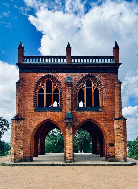 istock Vertical frontal display of a Potsdam building in Babelsberg park in Germany 1432834399