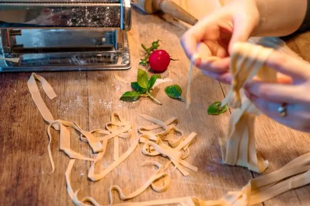 Homemade pasta original as Italians