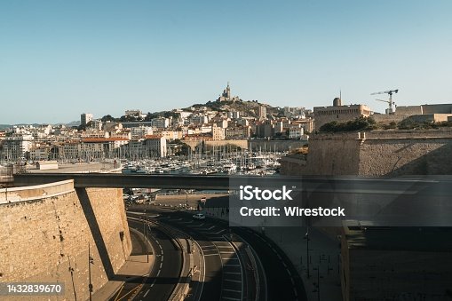 istock Cityview of French coast city Marseille. Fort Saint-Jean 1432839670