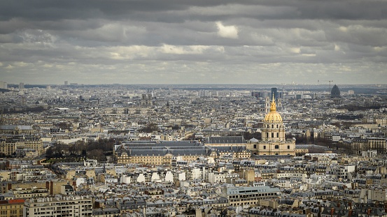 Paris skyline view from Eiffel Tower.