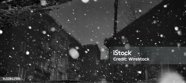 Snow Particle Reflection Stock Photo - Download Image Now - Abstract, Architecture, Black And White