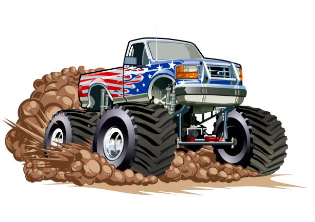 漫画のモンスタートラック - truck automobile industry car cartoon点のイラスト素材／クリップアート素材／マンガ素材／アイコン素材