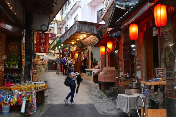 Fenqihu Old Street, Taiwan stock photo