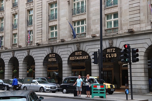 Ritz Hotel five star luxury hotel in Piccadilly, London. There are 45,000 hotels in the UK.
