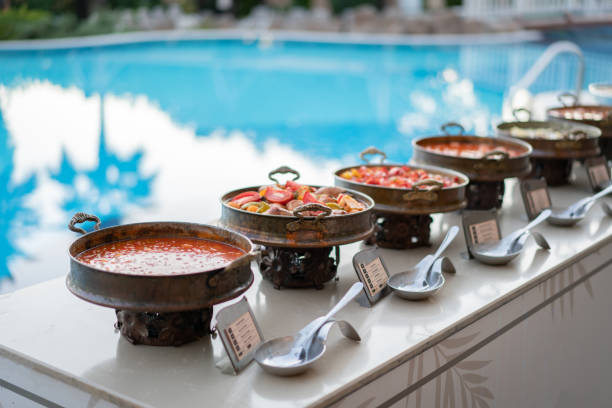 istock Traditional Turkish food at a resort pool buffet 1432853639