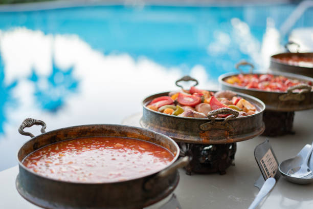 istock Traditional Turkish food at a resort pool buffet 1432853755