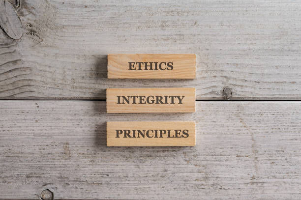 istock Words Ethics, Integrity and Principles written on three stacked wooden blocks 1432854804
