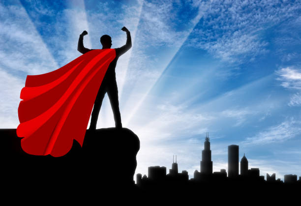 istock Strong and successful superhero businessman 1432856052