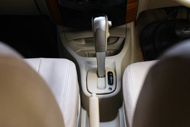 istock Manual gearbox handle on Nissan Livina automatic car 1432856271