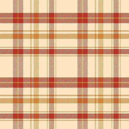 Autumn seamless plaid or tartan background. Designed in flat colors.