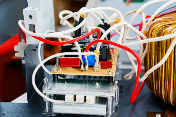 istock Internal device of electrical appliance, voltage stabilizer. Electrical diagram. 1432860632