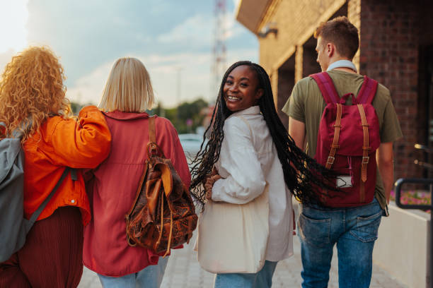 istock Group of college students outside. 1432862701