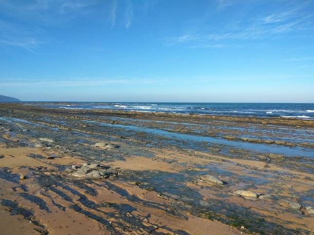 istock Huge flat rock seashore at Wongarra, Australia, with stunning clear blue sky 1432863411