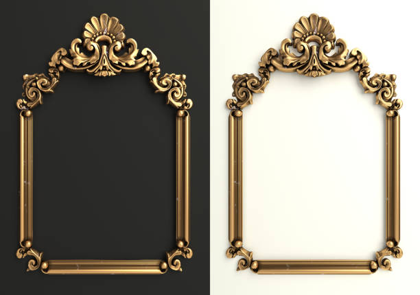 istock Classic golden frame baroque style cover postcard 1432863964