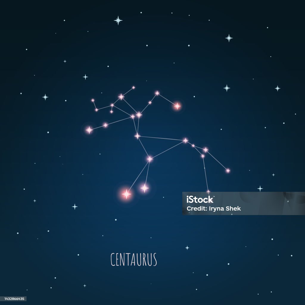 Centaurus Constilation Constellation Centaurus Scheme In Starry Sky Stock Illustration ...