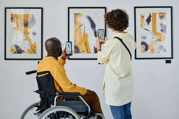 istock Couple making photo of modern art 1432866869