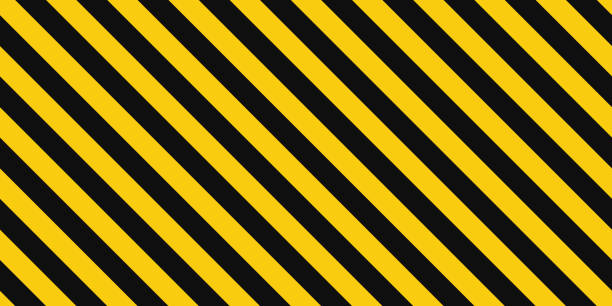 Warning seamless pattern with yellow and black diagonal stripes. Warn caution background. Yellow and black lines tape. Hazard caution sign seamless texture. Vector illustration Warning seamless pattern with yellow and black diagonal stripes. Warn caution background. Yellow and black lines tape. Hazard caution sign seamless texture. Vector illustration. black lines stock illustrations