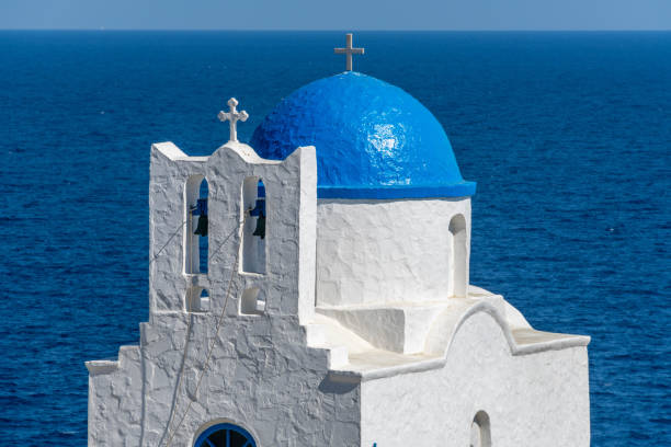 istock Greek Orthodox chapel on a rocky island outcrop 1432870708