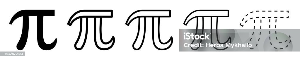 Pi Zeichen Satz Pischilder Auf Weißem Hintergrund Mathematisches Symbol Stock ...