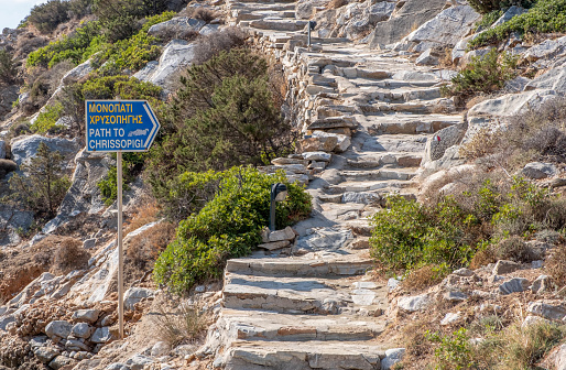 Stone path at Faros on Sifnos island