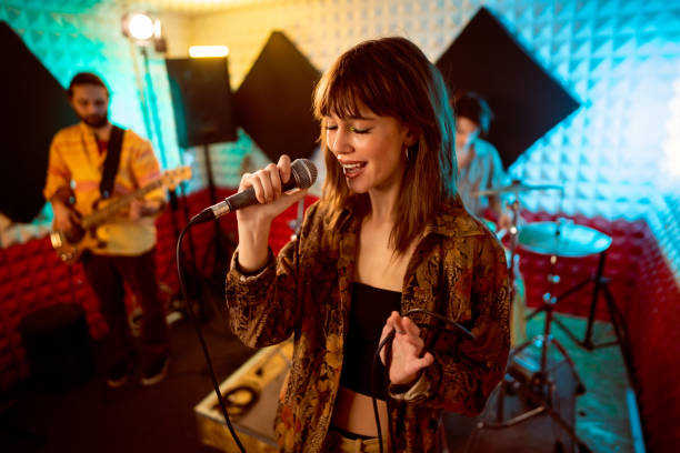 istock Modern band having rehearsal at the music recording studio 1432881411