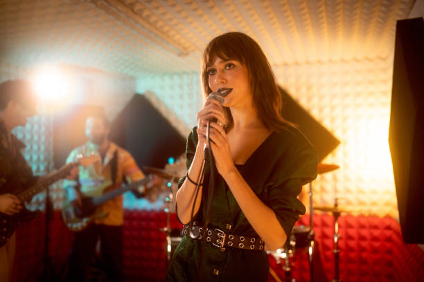 istock Rock band having rehearsal at the music recording studio 1432882193