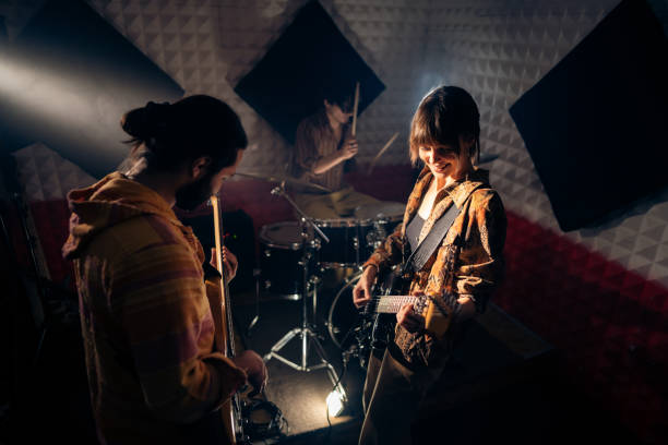 istock Pop band having rehearsal at the music studio 1432882196