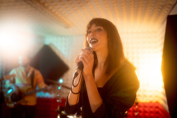 istock Band having rehearsal at the music recording studio 1432883369