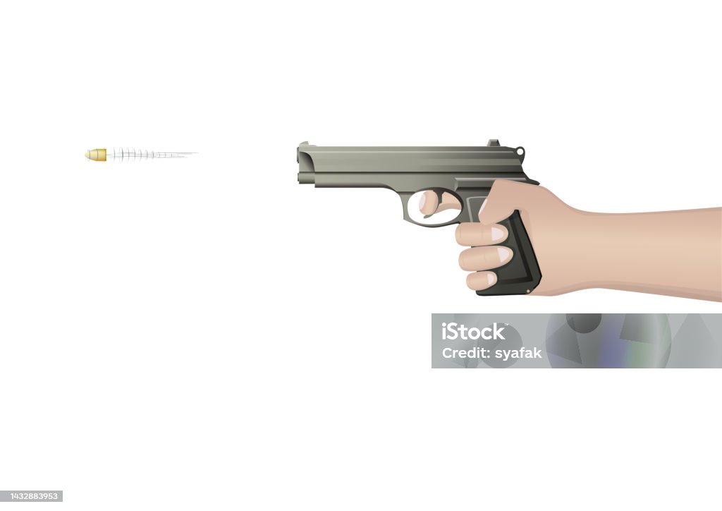 Simple Gun Side Image Side View Hand Holding Gun Stock Illustration - Download Image Now ...