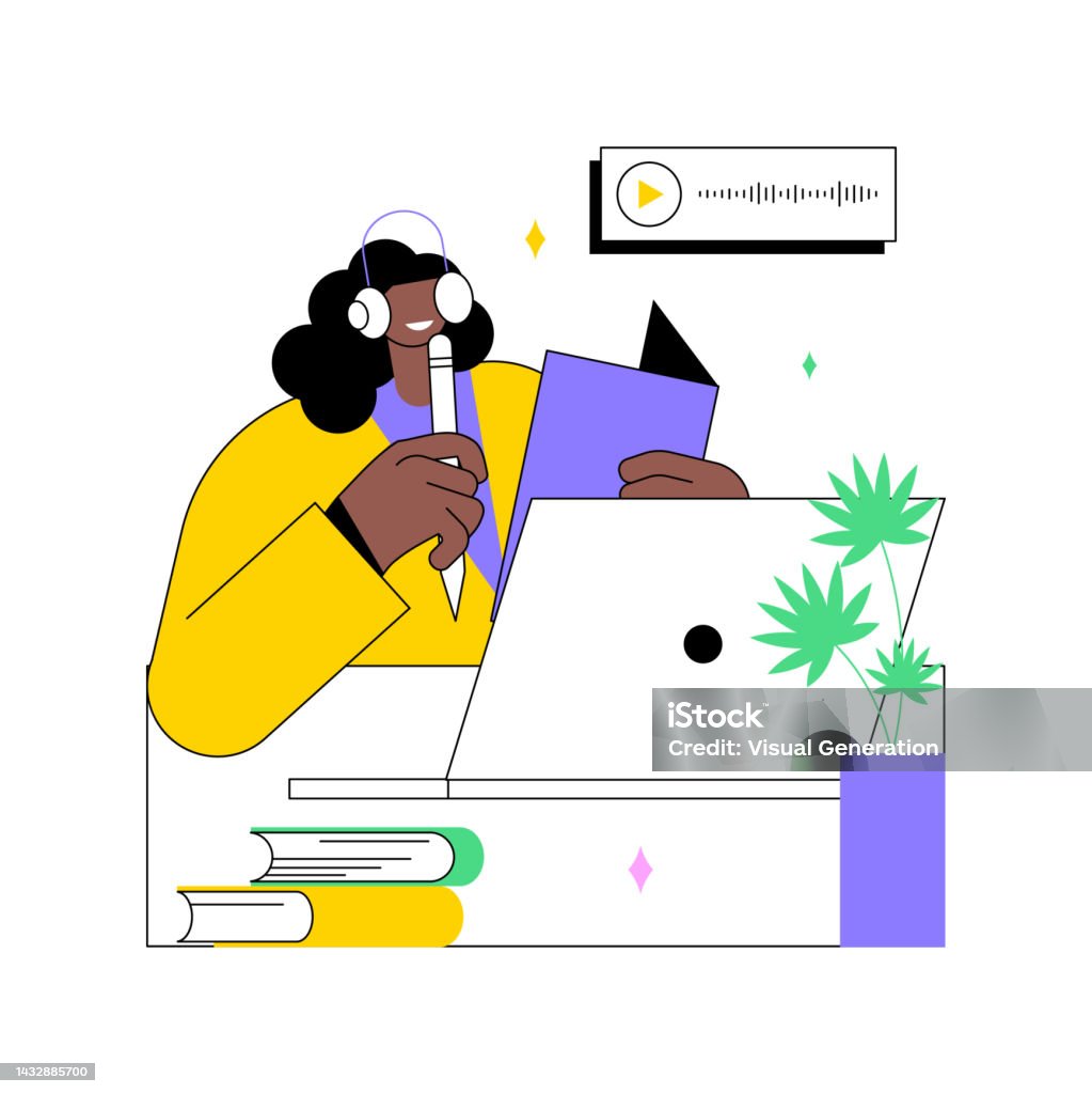Learning Vector Cartoon Video Lecture Isolated Cartoon Vector Illustrations Stock Illustration ...