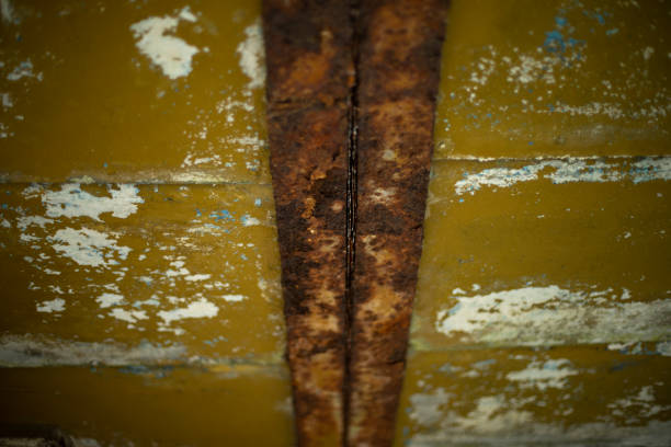 istock Rusty ceiling. Steel rust beam. Roof details. 1432886737