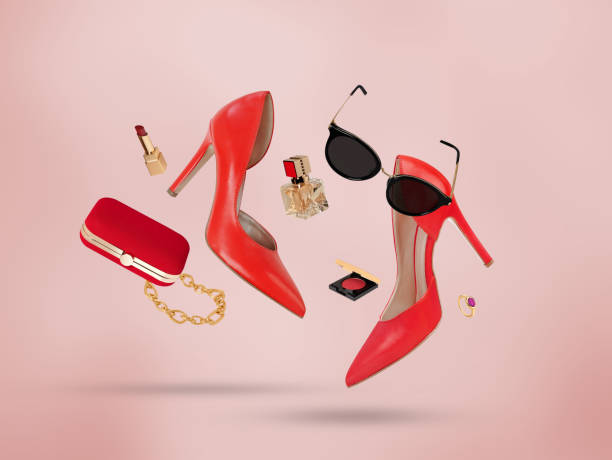 istock Red shoes and womens accesories 1432887992