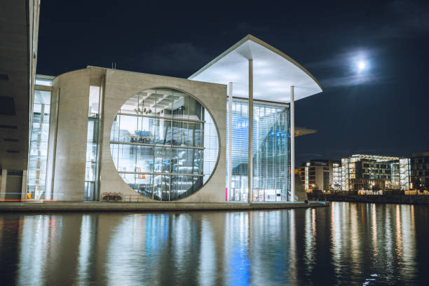 istock moonlight over modern architecture in the government district in Berlin at night 1432890366