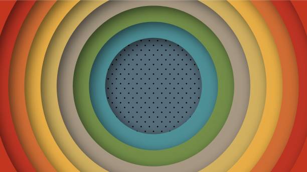 istock Abstract 1970s 1960s and 1950s background design in the form of circles with perforations in retro style. Vector illustration. Copy space for text. 1432891291