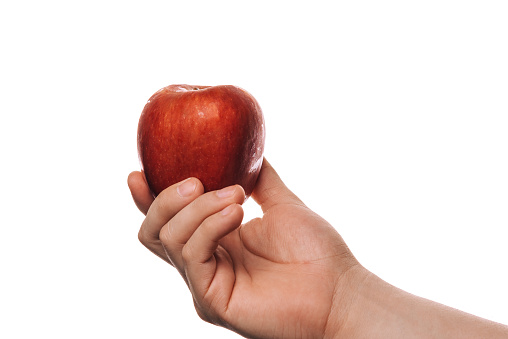 Red apple on white background