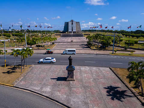 Beautiful aerial view of the Colon Lighthouse in Santo Domingo Dominican Republic