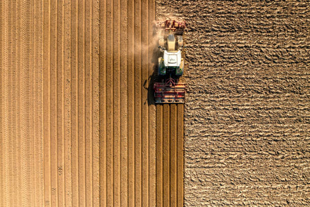 istock Tractor preparing the soil for planting crops 1432896583