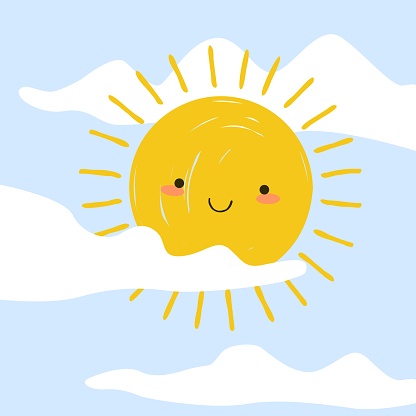 sun cloud weather happy face smile sunshine sungla cool summer bird vector  gratis | AI, SVG y EPS