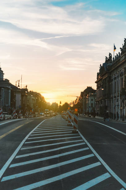 istock sunset over Berlin street Unter den Linden 1432896980