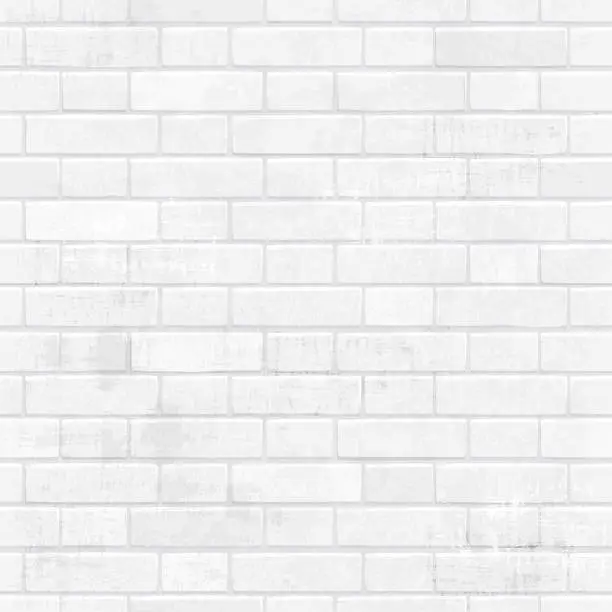 Vector illustration of shabby chic white brick wall for your design.