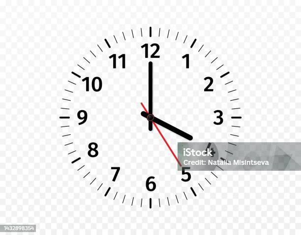 3d Clock Face Arrow Transparent Background Hours Minutes And Second Hand On  Blank Wall Realistic Round