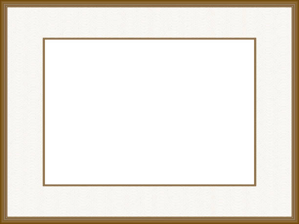 ilustrações de stock, clip art, desenhos animados e ícones de elegant frame design with passe-partout. classic border with guilloche line art pattern. brown picture frame. vector abstract template a4 for photo book page, certificate, diploma. white background for copy space. eps10 illustration - backgrounds paper bag brown background striped
