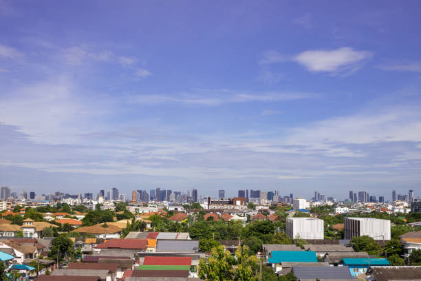 istock downtown on sunny day cloud blue sky and copy space on sky 1432903164