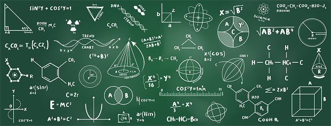Math Equations Chemistry And Quantum Physics Research With Geometrical ...