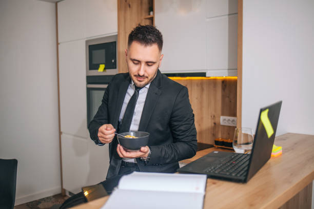 istock Overworked businessman at home 1432917243
