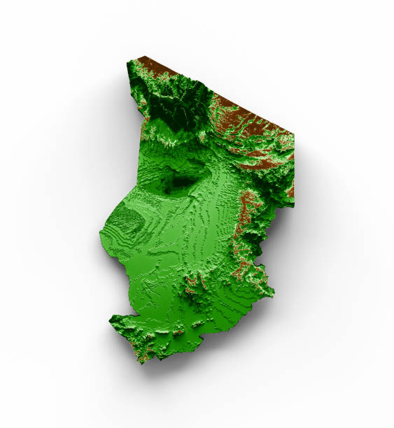 istock Chad Topographic Map 3d realistic map Color 3d illustration 1432919123