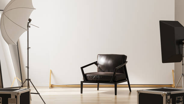 istock Interior of modern photo studio with professional lightning equipment 1432920588